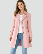 Women's Short Trench Coat - Pink 1