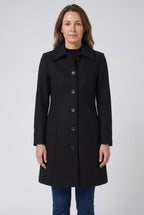 Women's Single Breasted Coat with Collar and Button Front