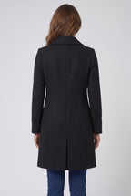 Women's Single Breasted Coat with Collar and Button Front