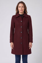 Women's Single Breasted Coat with Collar and Button Front