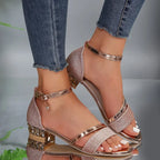 Women's Strappy Ankle Strap Flat Sandals