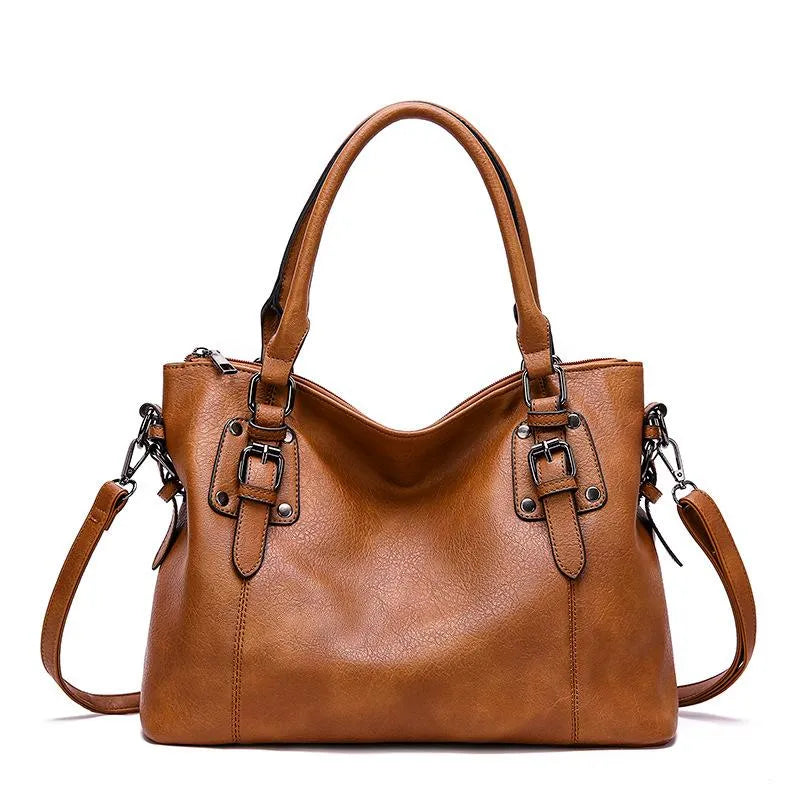 Women's Structured Faux Leather Crossbody Bag with Adjustable Strap