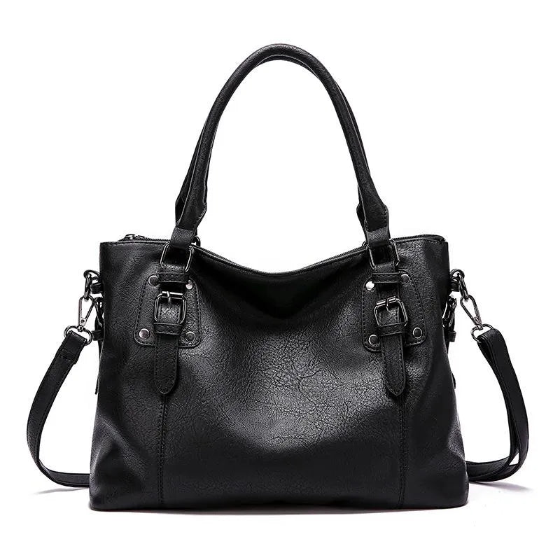Women's Structured Faux Leather Crossbody Bag with Adjustable Strap
