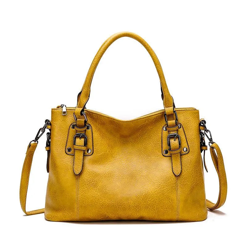 Women's Structured Faux Leather Crossbody Bag with Adjustable Strap