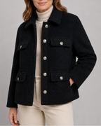 Women's Teddy Fleece Jacket with Collar and Flap Pockets