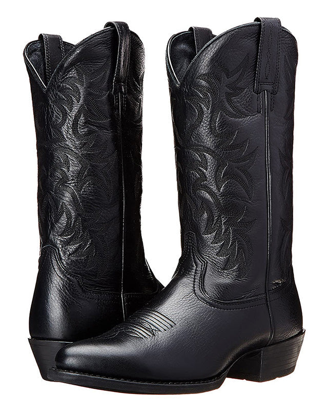 Women's Western Cowboy Boots | Embroidered Mid Calf Pointed Toe Pull On