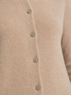 Women's Soft Knit Cardigan with Round Neck and Button Front