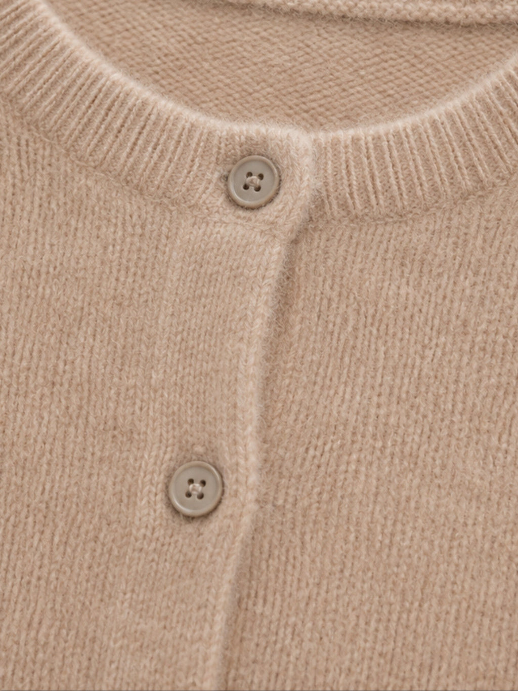 Women's Soft Knit Cardigan with Round Neck and Button Front