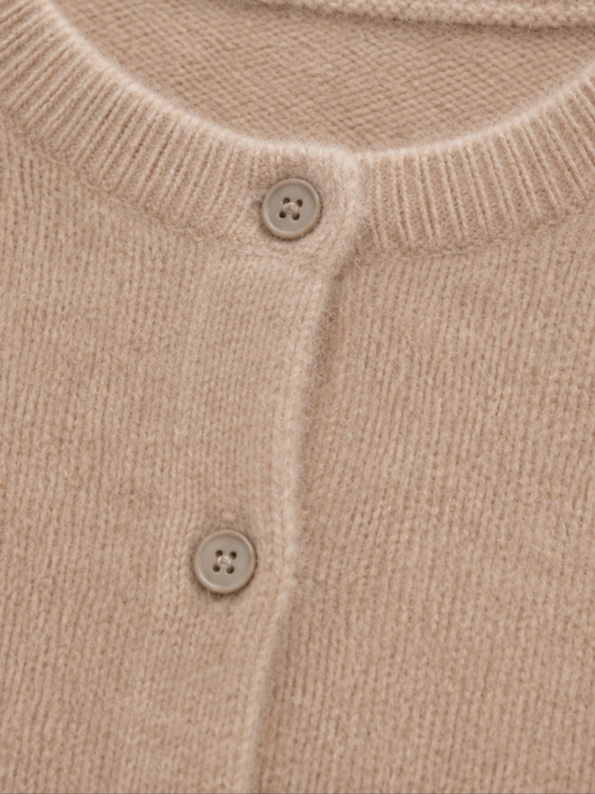 Women's Soft Knit Cardigan with Round Neck and Button Front