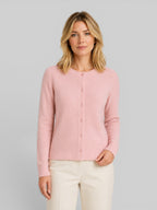 Women's Soft Knit Cardigan with Round Neck and Button Front