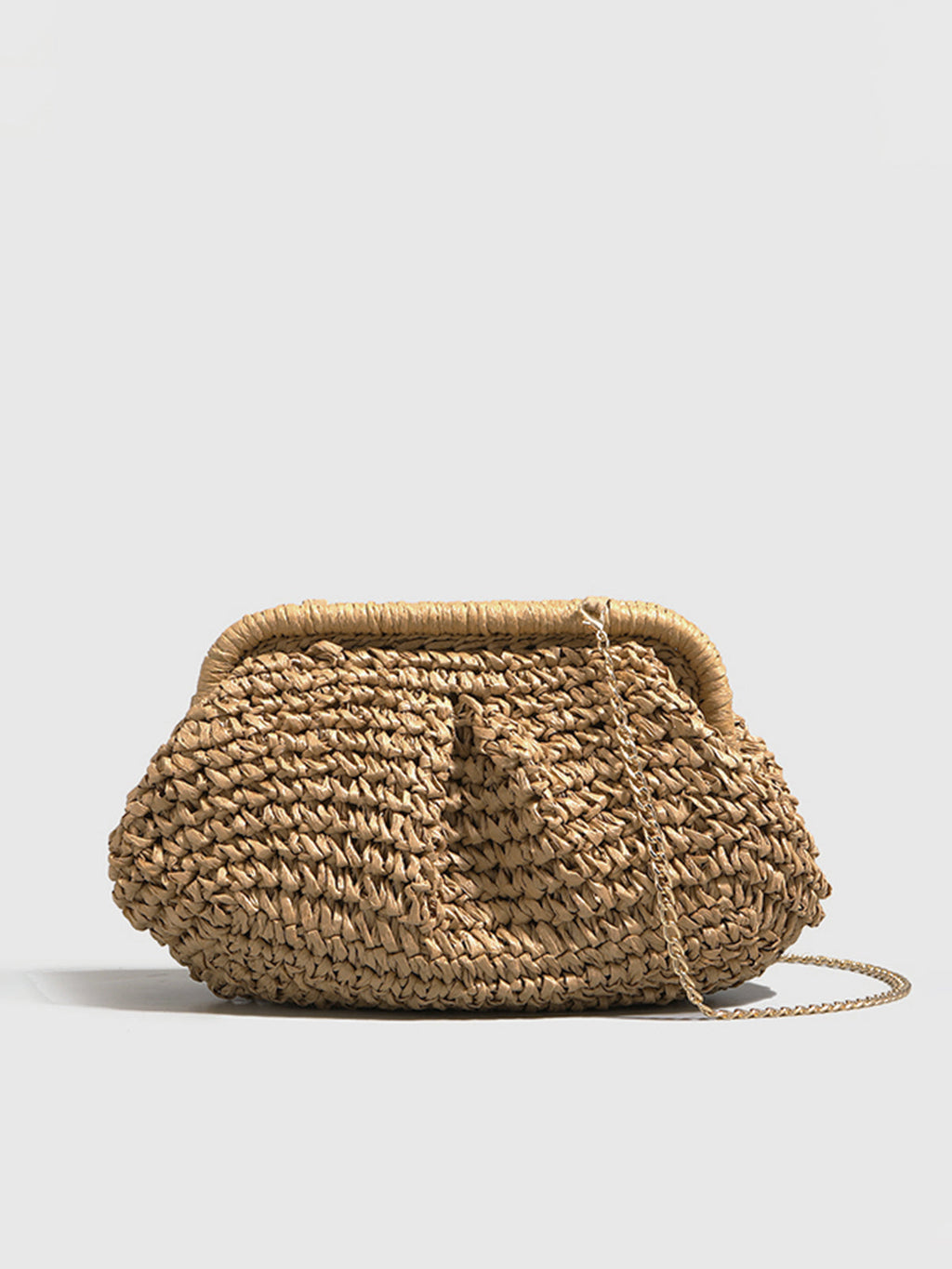 Women's Woven Straw Clutch Bag