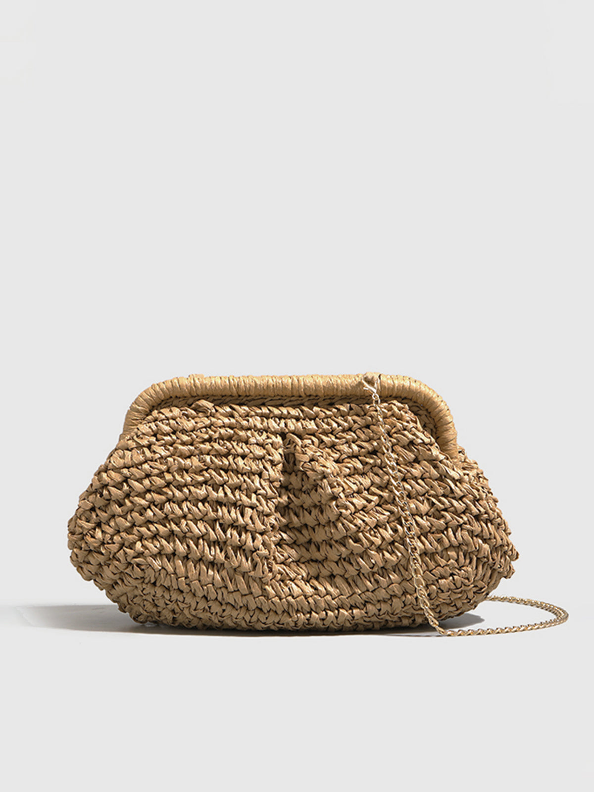 Women's Woven Straw Clutch Bag