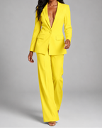 Women's Tailored Trouser Suit | Single Breasted Blazer & Wide Leg Two Piece Set